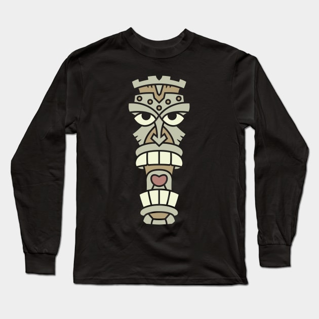 Tiki Head Long Sleeve T-Shirt by ePixels